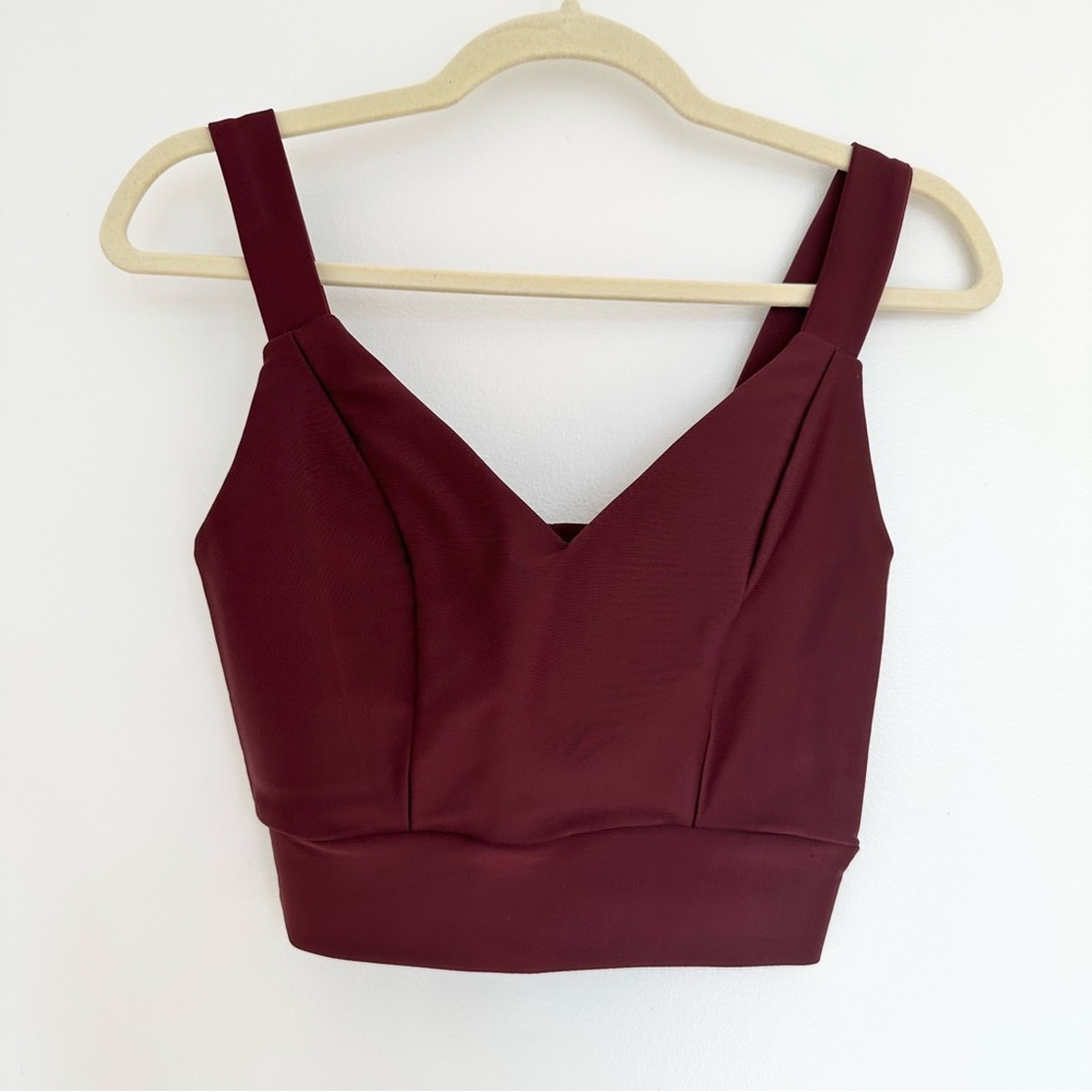 NWOT Bodycon Deep Magenta Lycra Cropped Top